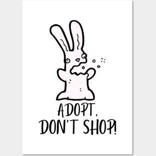 Adopt, Don't Shop. Funny and Sarcastic Saying Phrase, Humor Posters and Art